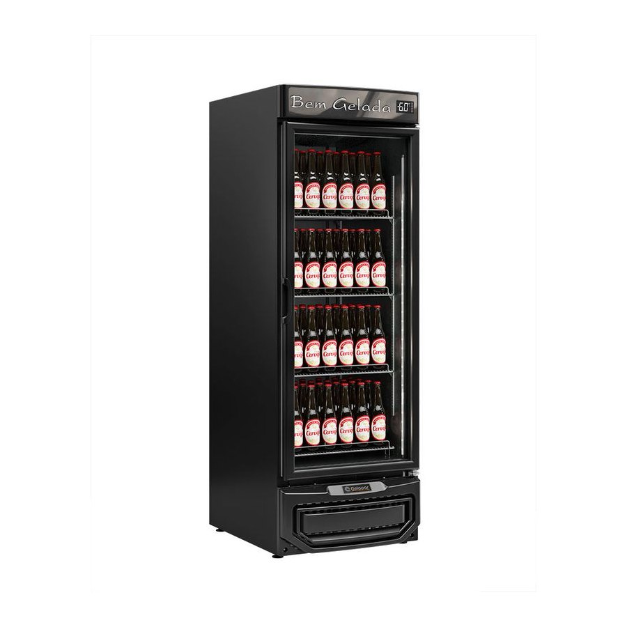 CERVEJEIRA 572L 196 GARRAFAS PORTA DE VIDRO ANTI-EMBACANTE BLACK EXTER/INTER - GELOPAR