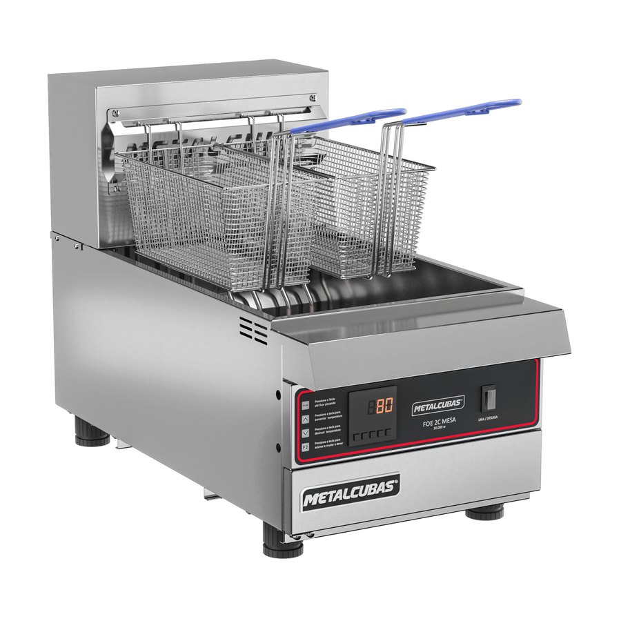 FRITADEIRA ELÉTRICA FOE 2C M PRM 18L 10KW 220V - METALCUBAS