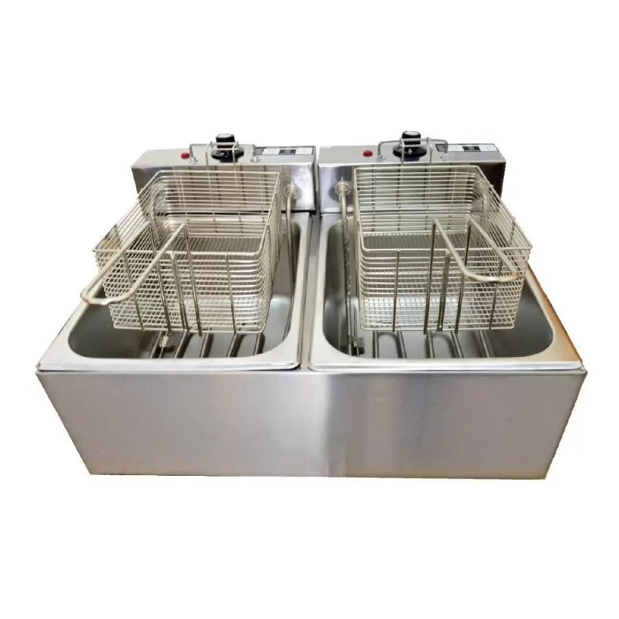 FRITADEIRA ELETRICA 10L 2 CUBAS 220V 2500W - STEVAN METAL