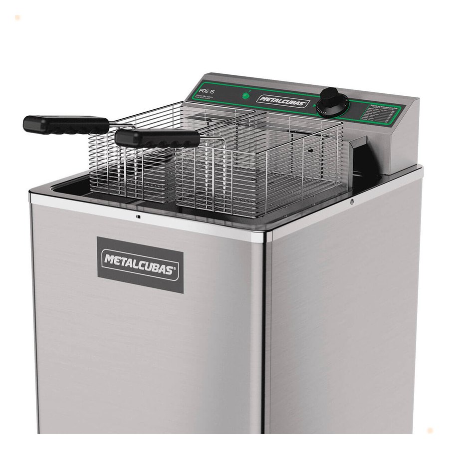 FRITADEIRA ELETRICA 15L ZF OLEO FOE 15 PEDESTAL 8000W 220V - METALCUBAS