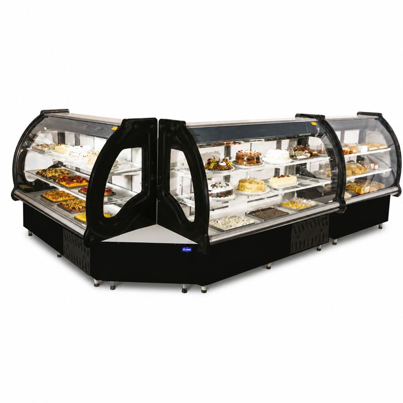 BALCAO MAGNIFICA 90CM ESTUFA VIDRO 1/2 CURVO PRETA - KLIMA