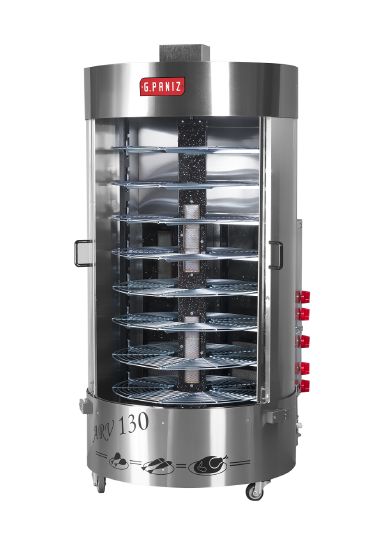 ASSADOR ROTATIVO VERTICAL ARV 130QC C/ QUEIMADOR NO MEIO GLP CQC MONO 127/220V 60HZ - GASTROMAQ / GPANIZ