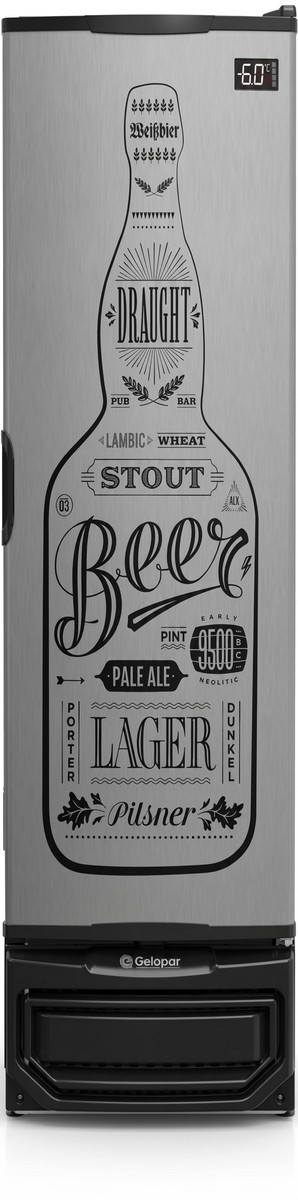 CERVEJEIRA 410L TIPO INOX E LATERAIS PRETAS GRBA-400 GW/TI220V 60HZ - GELOPAR