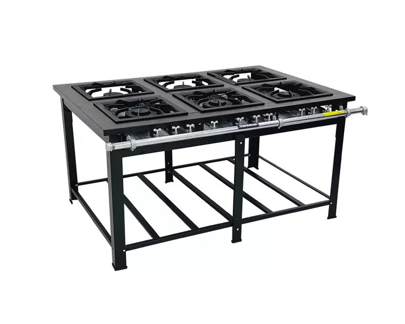 FOGÃO GAS 40X40 6B DUPLAS M6 MAXI ESPERA FORNO - VENANCIO