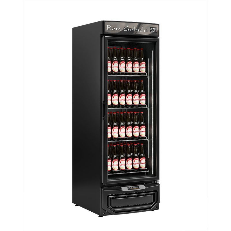 CERVEJEIRA 572L 196 GARRAFAS PORTA DE VIDRO ANTI-EMBACANTE BLACK EXTER/INTER - GELOPAR