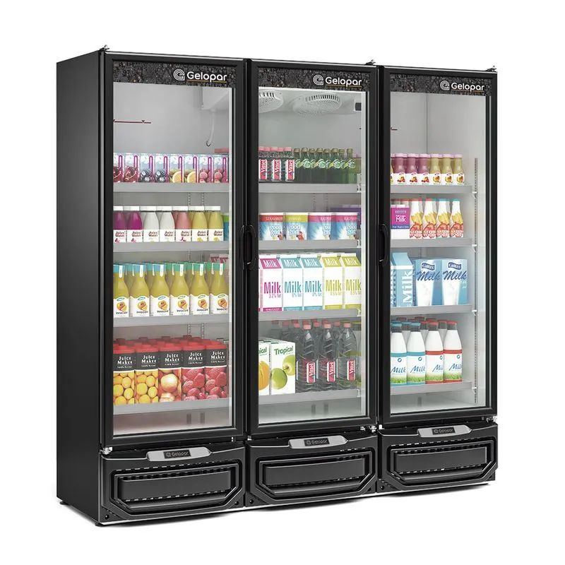 REFRIGERADOR VERTICAL CONVENIENCIA 3 PORTAS GCVR-1450 PR 220V - GELOPAR